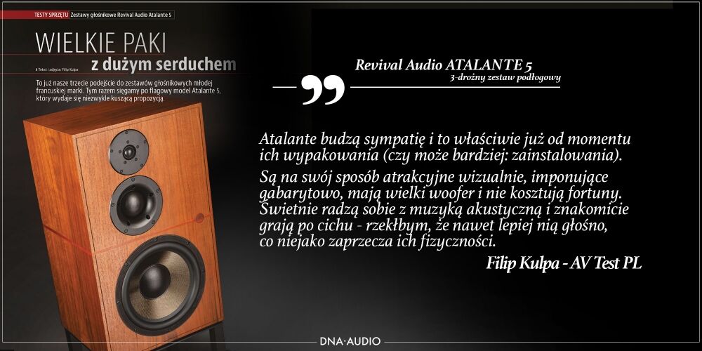 Recenzja i nagroda Revival Audio Atalante 5 - Magazyn Audio Video