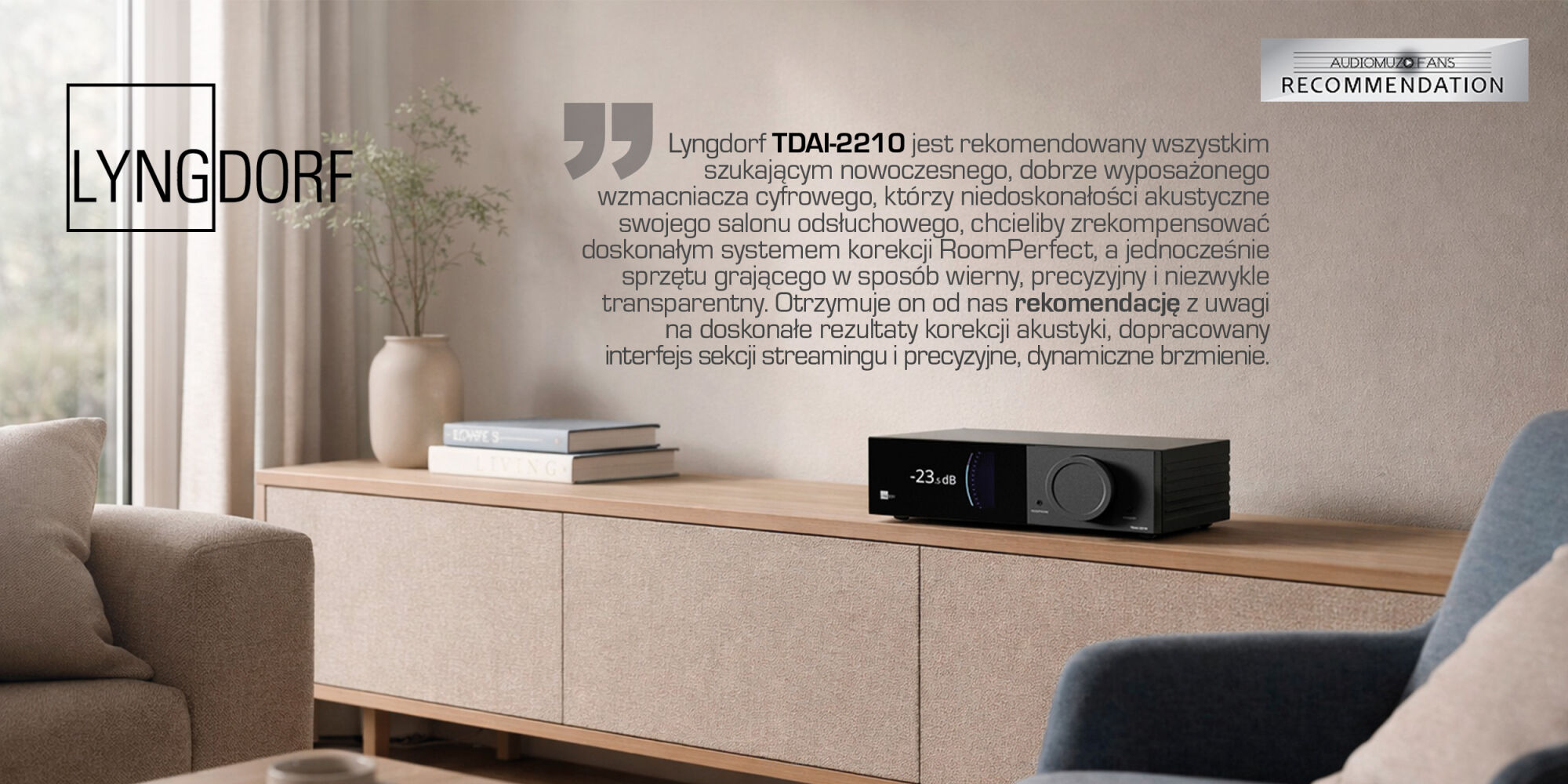 Recenzja i nagroda Lyngdorf TDAI-2210 - Magazyn audiomuzofans.pl